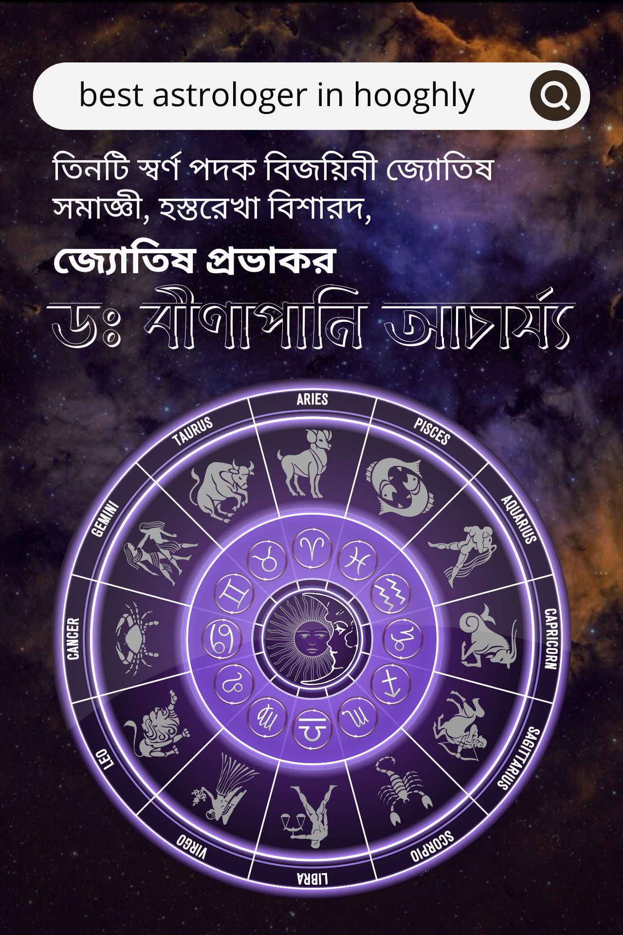 Zodiac horoscope with divination dice